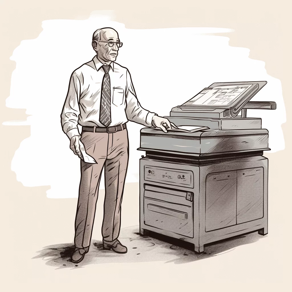 Formateur en imprimante professionnelle - illustration